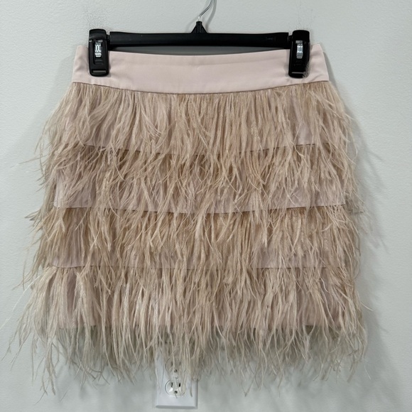 Club Monaco Light Pink Feather Mini Skirt Size 00 EUC - Picture 1 of 9